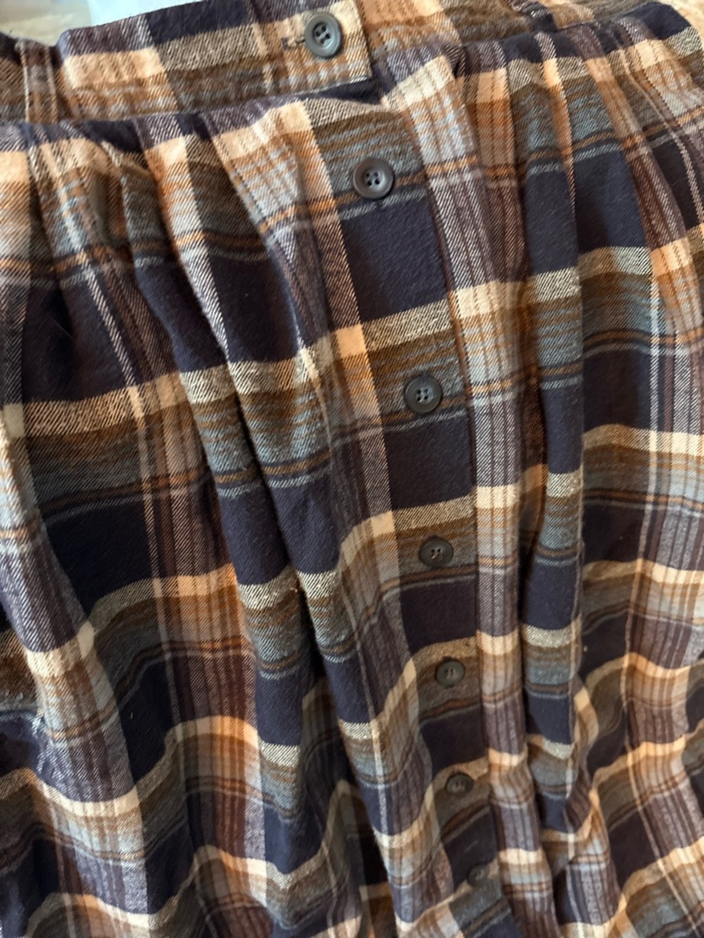 Vintage Orvis Plaid Midi Skirt 100% Cotton